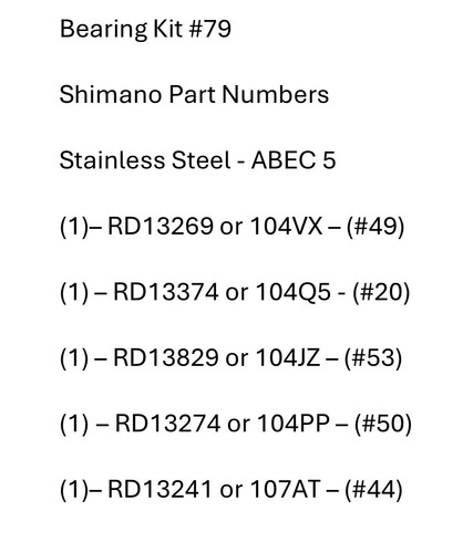 Kit cuscinetti shimano - #79,
