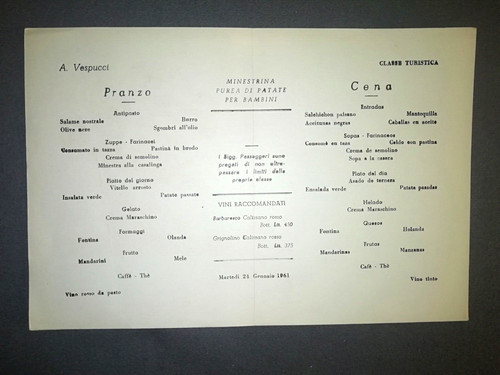 Nave vespucci menu classe - nave,