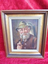 Bellissimo Dipinto Di Cacciatore Con Pipa Firmato: A. Strohmann!