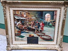 'MERCATO A  NAPOLI'  -ATTRIBUIBILE AL PITTORE GIOVANNI PANZA- BELLO!