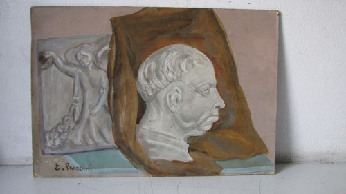 Quadro olio cartoncino di - su,