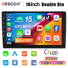 Autoradio 6+128G QLED 10,1" 2DIN Carplay Android 15 8core GPS DSP 4G LTE