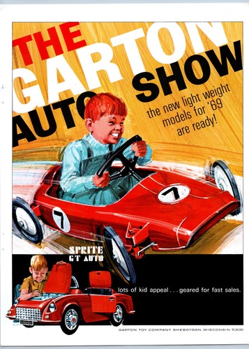 1968 garton pedal cars - garton,