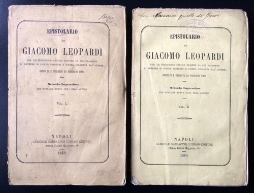 Leopardi epistolario - leopardi,