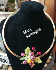 GIROCOLLO ORIGINALE IN ACCIAO A CERCHIO RIGIDO CON APPLICAZIONE BOUQUETFANTASIA 