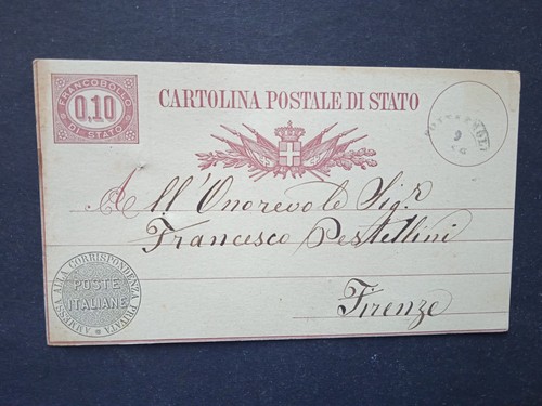1878 storia postale cartolina - postale,