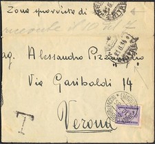 REGNO DA CHIOGGIA A PENANGO TASSATA c. 50 PITTORE LUIGI PAGAN SASSONE 251/TAX40