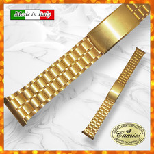 Cinturino in acciaio VERO laminato oro giallo mm 20 Made in Italy lungo 17 cm