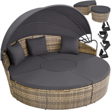 ® Isola Prendisole in Rattan, Isola Divano Da Esterno Con Tettuccio Parasole Pie