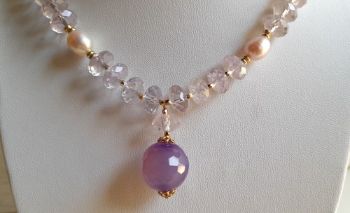 Collier con ametista - con, naturale