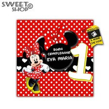 Striscione Banner COMPLEANNO PERSONALIZZATO MINNI FESTA NOME ETA' ALLESTIMNETO