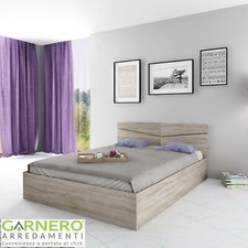 Letto francese matrimoniale contenitore moderno 140x200cm rovere sonoma CAMILLA