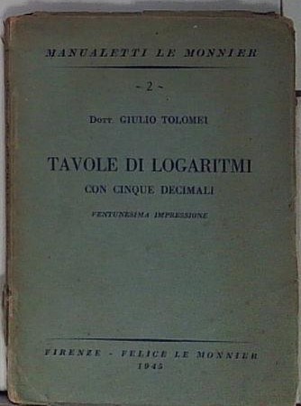 Tavole dei logaritmi - tavole,