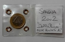 Moneta 1 Euro ERROR COIN - Doppio Bordo + Asse Ruotato - SPAGNA 2002