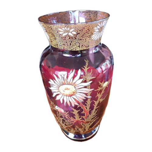 Ancien vase verre décor - verre,
