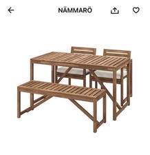 Ikea - Set Tavolo+2 sedie(con cuscini)+panca da giardino