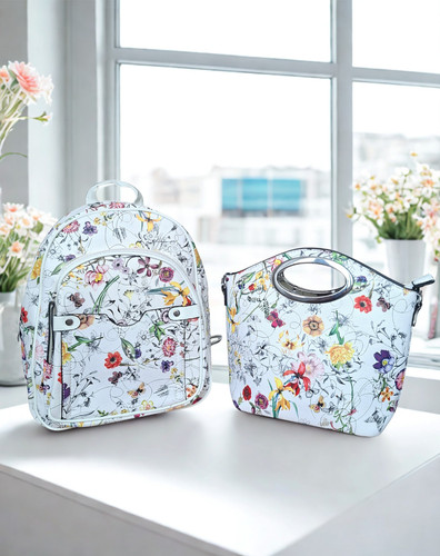 Carino set borsa floreale