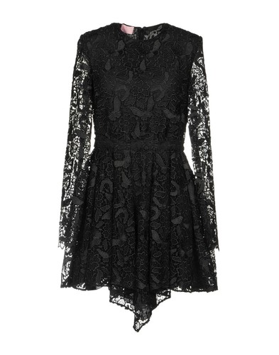 Mini abito corto nero pizzo - mini,