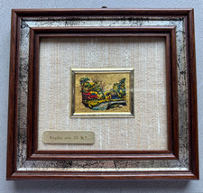 Mini quadro antico foglia oro 23KT cromografie d'arte - firma Angelillo