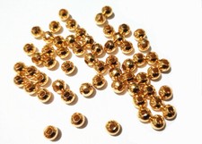 50pz perline distanziali in acciaio inox tondo 4x3,5mm colore dorato