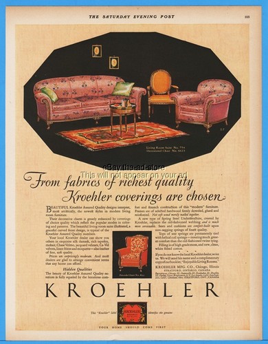 1928 kroehler mobili soggiorno - kroehler,