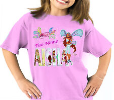 T-SHIRT WINX believix AISHA CLUB GIRL t shirt fashion season a scelta con nome 