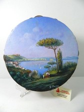 Tamburello Napoletano Dipinto a Mano Cm 14 Golfo di Napoli