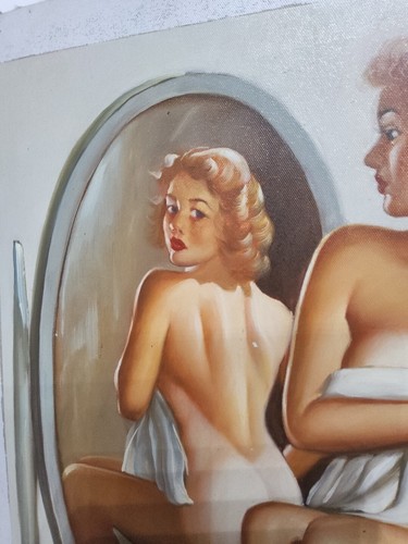 Quadro dama scena nudo dipinto - quadro,