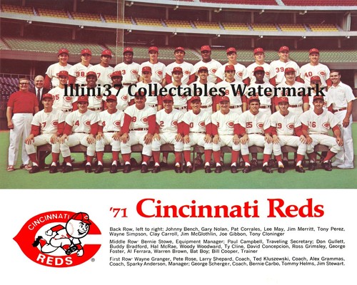 1971 cincinnati reds 8x10 - 1971,