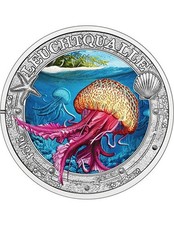 MAUVE STINGER moneta metallo base vita marina luminosa 3€ euro Austria 2024