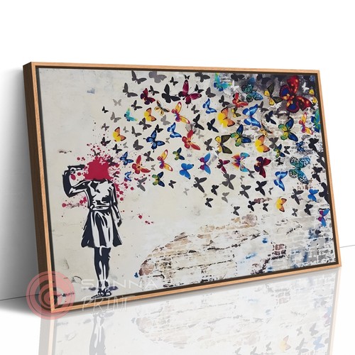 Banksy butterfly girl brains - banksy,