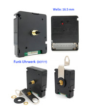 Movimento radio DCF molto silenzioso albero 16 mm per orologio da parete fai da te movimento radio lancette 10 cm