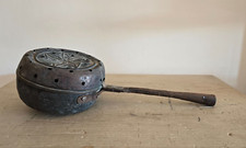 Antico scaldaletto scaldino porta braciere in rame con stella del fine 800