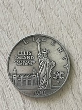 Moneta dollaro americano Liberty Ellis Island non circolata