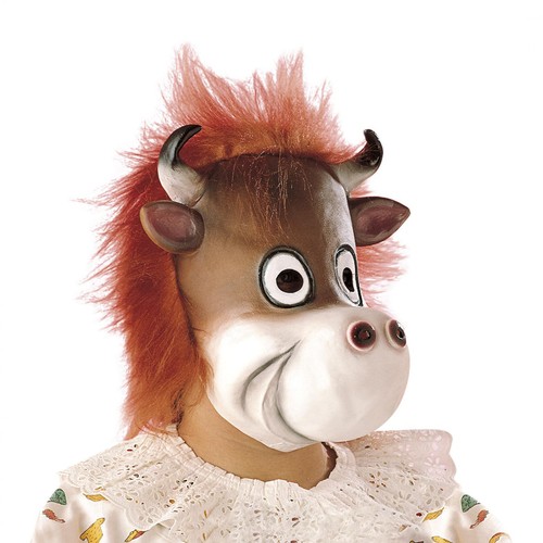 Maschera mucca con capelli - maschera,