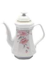 Bavaria Porzellan Caffettiera Bianca Motivo Floreale 22 cm