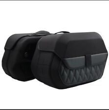 Borse Laterali Per Harley Davidson Softail Rigide a Sgancio Rapido Tessuto Pelle