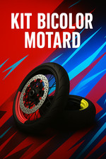 KIT 2 ADESIVI CERCHI MOTARD BICOLORE grafiche ruote moto 17'' universali