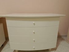 Comò e 2 comodini in legno - bianco laccato - in ottime condizioni