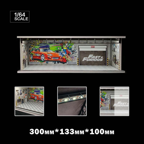 Modellino garage auto led - garage, 1/64
