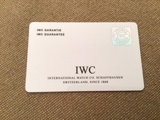 Card Garanzia in Bianco IWC