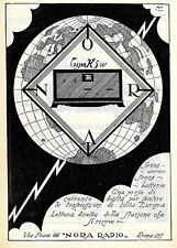 1930 * Pubblicità Originale "Nora-Radio Tipo K5w, Trasmissioni di Tutta Europa"
