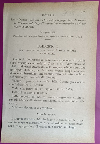 Clusone sul lago - 1892, regio