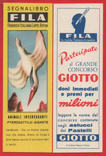 SEGNALIBRO FILA SERIE ANIMALI INTERESSANTI PTERODATTILO GIGANTE RETRO GIOTTO BLU