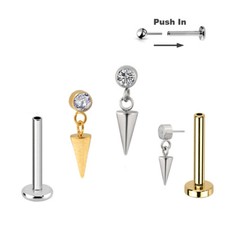 Titanio push in pin cono punta
