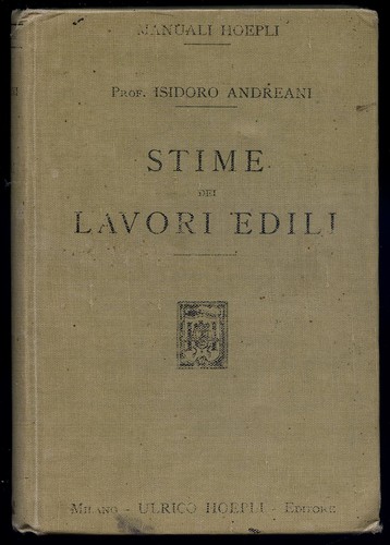 Manuali hoepli 1917 stime dei - manuali,