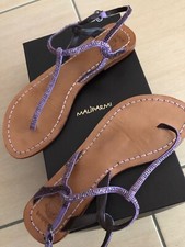 MALIPARMI - SANDALI INFRADITO - VIOLA CON PERLINE - MISURA 38 - COME NUOVI