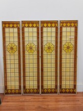 quattro pannelli in vetro cattedrale rilegato al piombo primo 900 191x46,5 cm