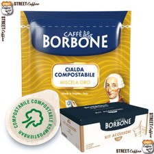 150 Cialde Caffè Borbone Miscela Oro Gialla Filtrocarta ESE 38 + Kit accessori