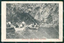 Napoli Capri Barcaioli Entrata Grotta Azzurra PIEGHINA cartolina MX1129